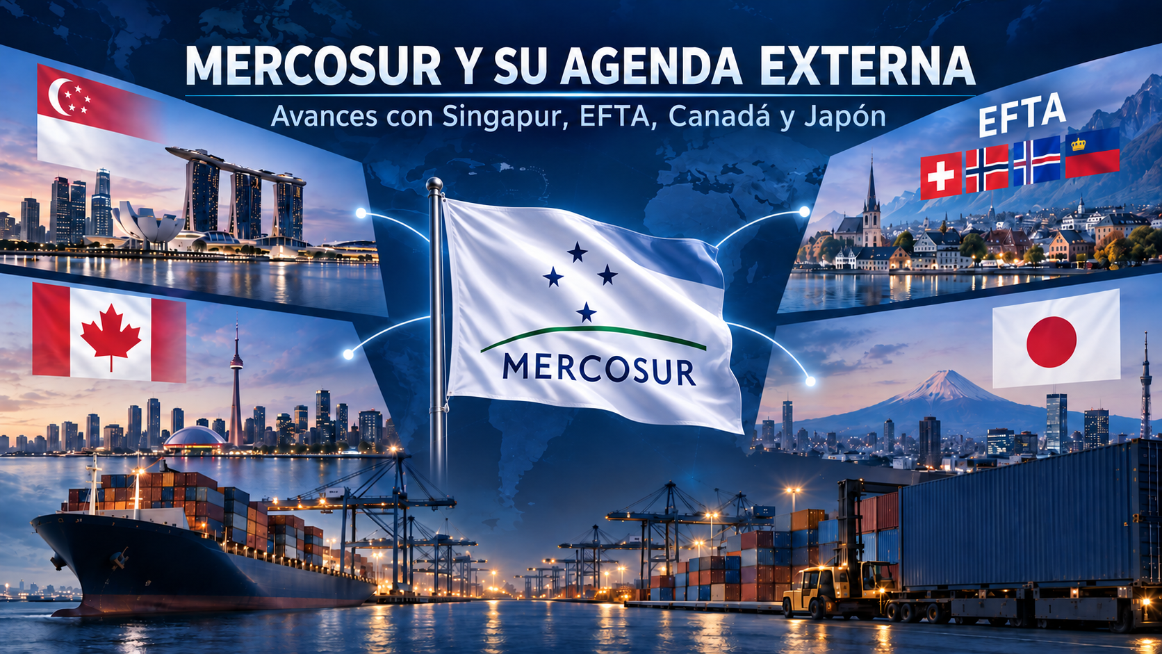 MERCOSUR acelera su apertura comercial: Singapur, EFTA, Canadá y Japón marcan una nueva etapa